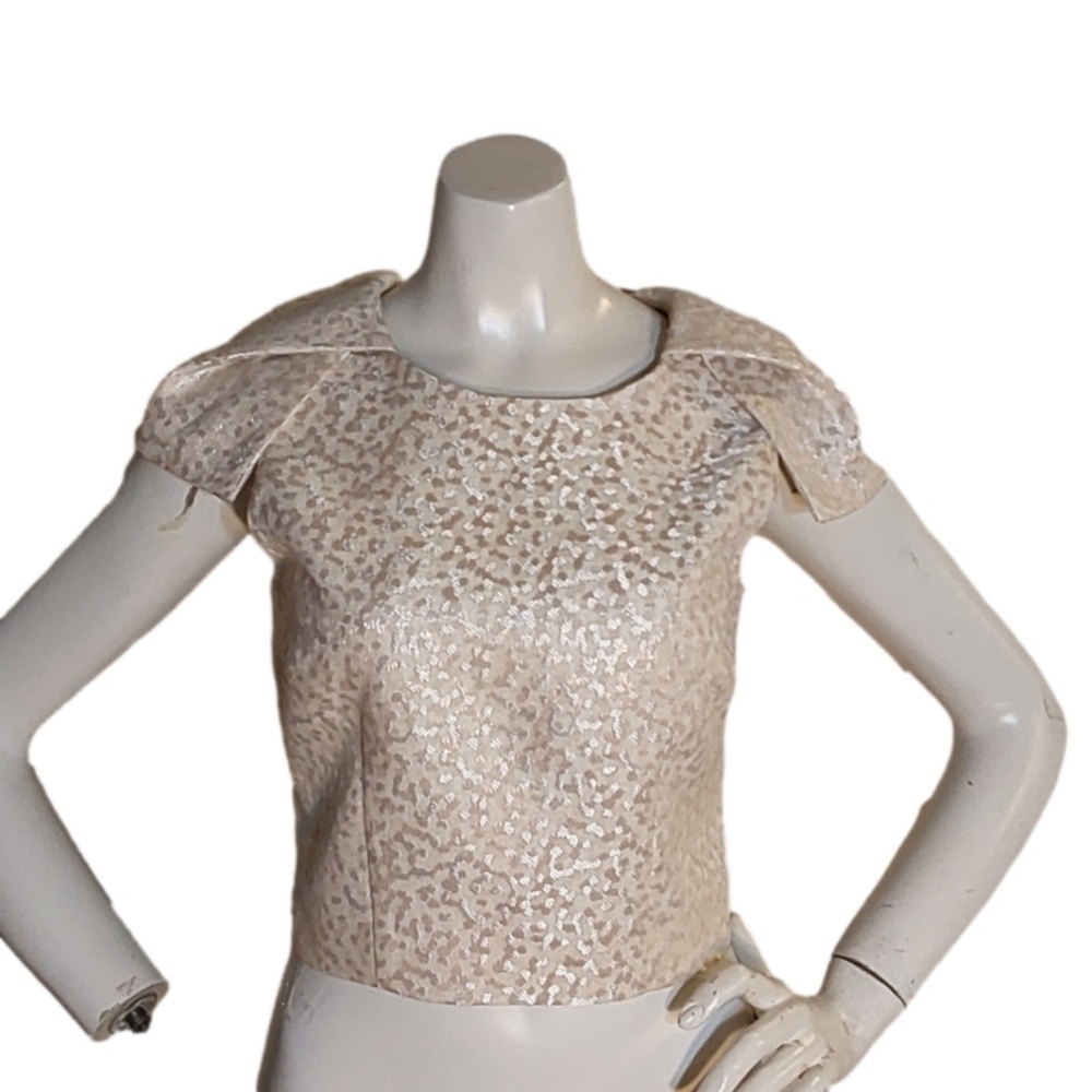 BADGLEY‎ MISCHKA BELLE BEIGE NWOT  CROP NIGHT OUT TOP SIZE 2